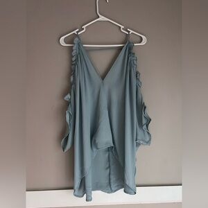 Eve Soft Blue Ruffle Blouse
